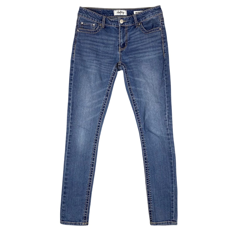 Daytrip Virgo Skinny Rhinestone Flap Pocket Denim Jeans Womens‎ 29L Medium Wash